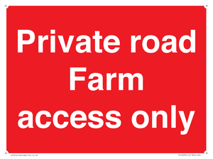 Private road Farm access only